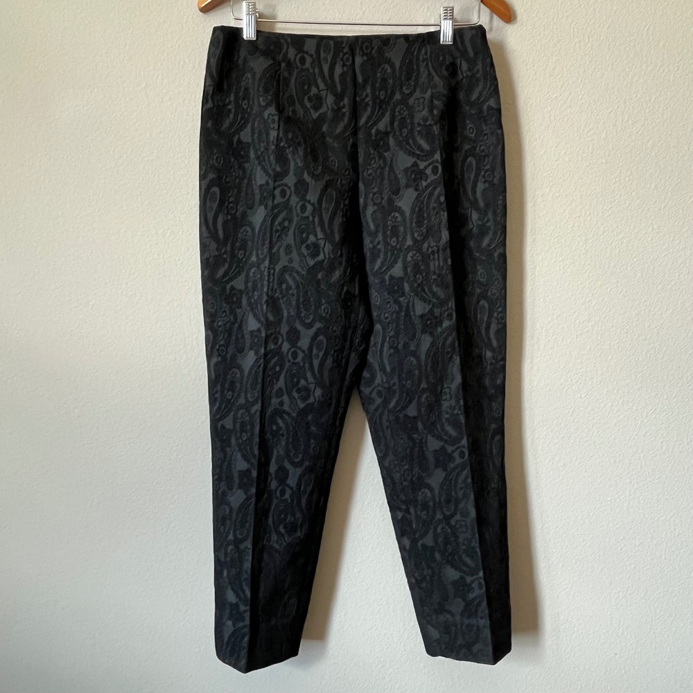 Brooks‎ Brothers Paisley Jacquard Dress Pants Career Black Size 8